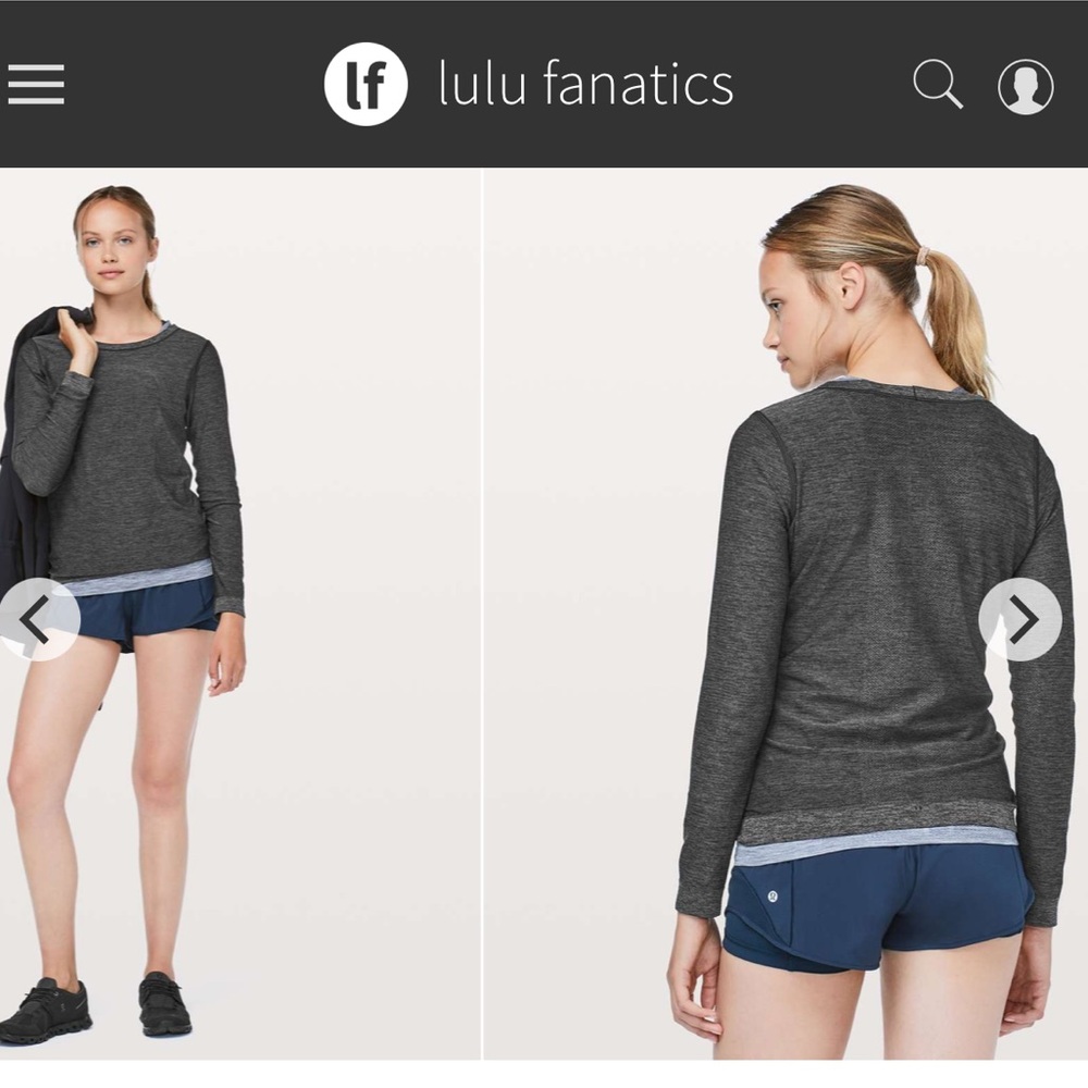 Lululemon Swiftly Tech Long Sleeve Breeze Relaxed Fit Sz 6 Black Anchor